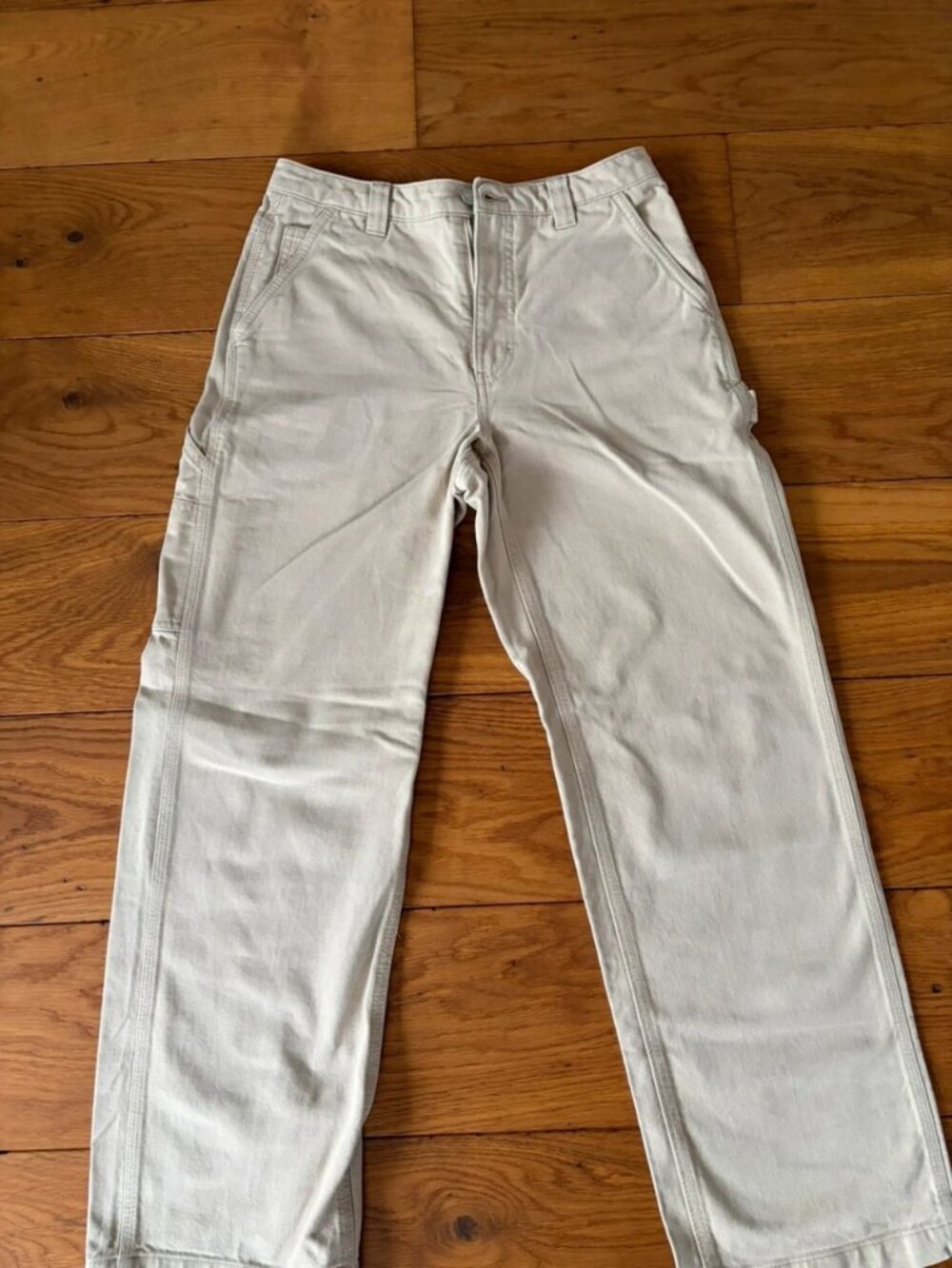 White Straight Leg Cotton Jeans